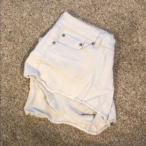White jean shorts